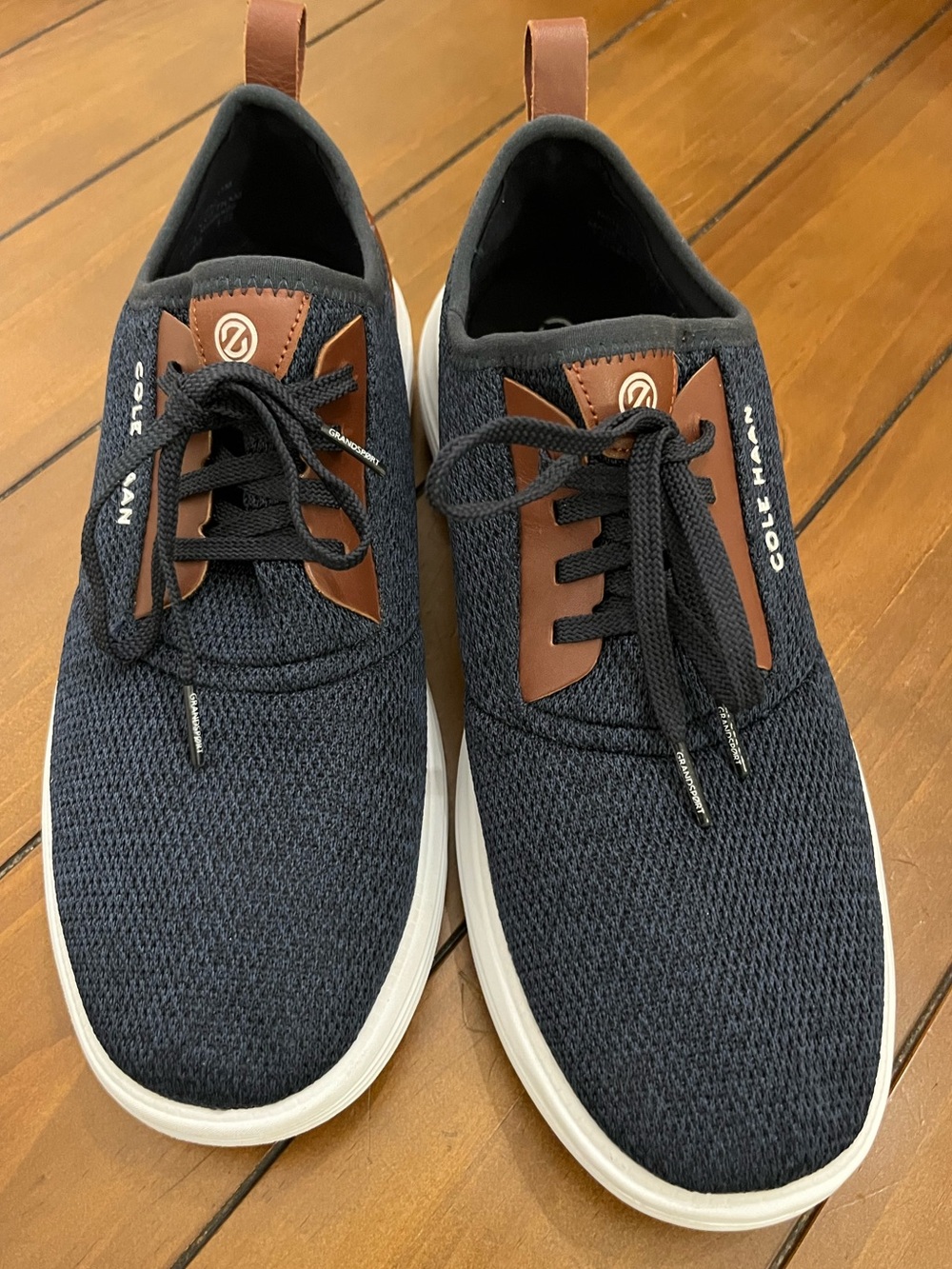 Cole Haan Grandsport Journey Knit Sneakers Navy with Brown Accents Size 11 - Picture 9 of 16